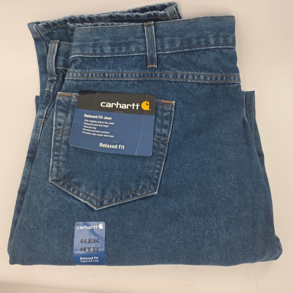 Carhartt B17 DST Relaxed Fit Tapered Leg Jeans Mens 44x34 Dark Stone Blue NWT